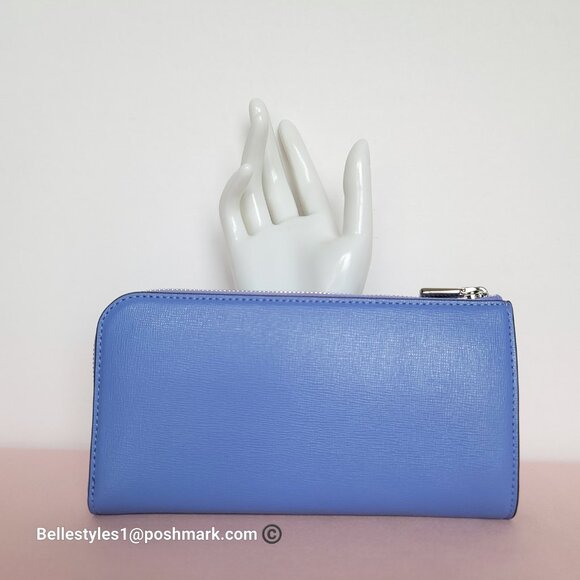 KATE SPADE Devin Saffiano Leather Zip-Around Continental Wallet-Dark Periwinkle⭐ - Picture 9 of 16